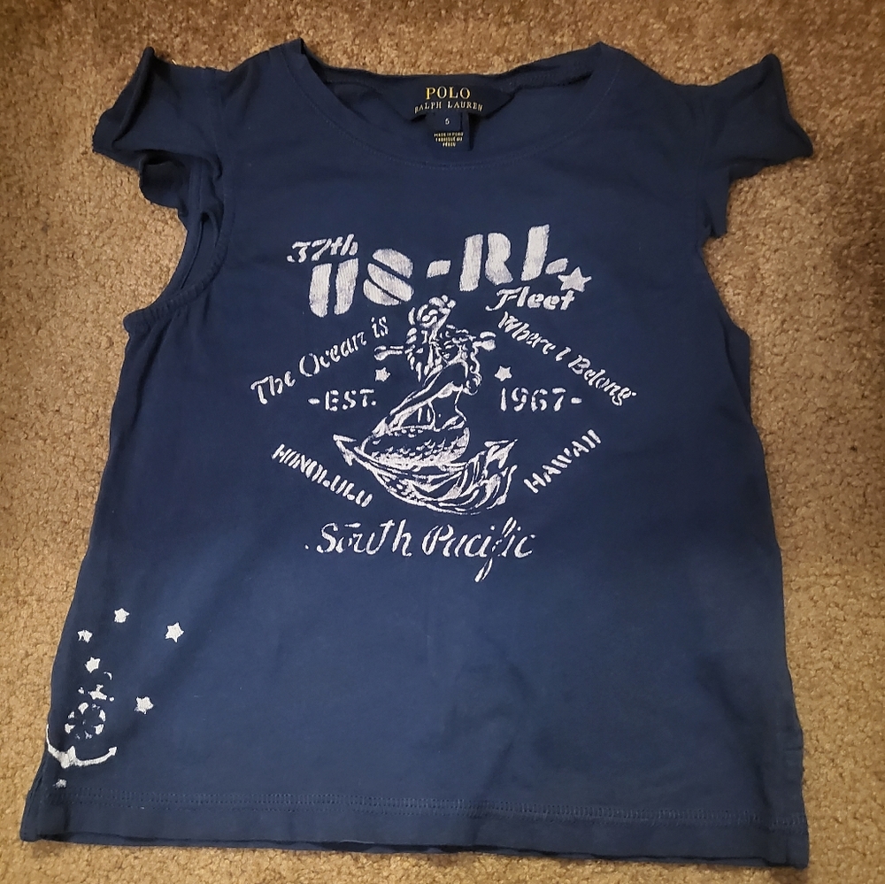 Ralph Lauren Polo Girls Nautical Shirt Size 5